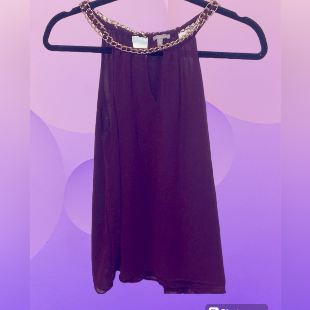 Charlotte Russe Fashion Tank Top chain neck piece